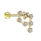 Micro labret inner thread gold-plated zodiac sign Aquarius with crystals