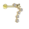 Micro labret inner thread gold-plated zodiac sign Pisces with crystals