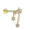 Micro labret inner thread gold-plated zodiac sign Taurus with crystals