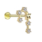 Micro labret inner thread gold-plated zodiac sign Gemini with crystals