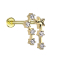 Micro labret inner thread gold-plated zodiac sign Cancer with crystals