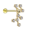 Micro Labret femelle doré signe astrologique Vierge avec cristaux