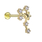 Micro labret inner thread gold-plated zodiac sign Libra with crystals