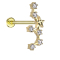 Micro Labret femelle doré signe astrologique Sagittaire avec cristaux