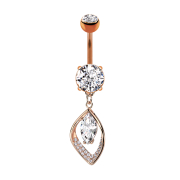 Banana rose gold with two balls crystal silver pendant...