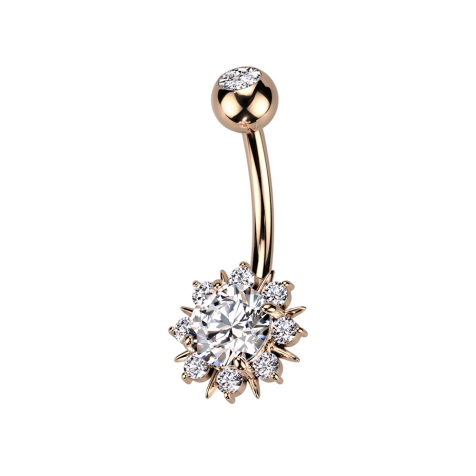 Banane or rose avec boule cristal argent soleil avec cristaux