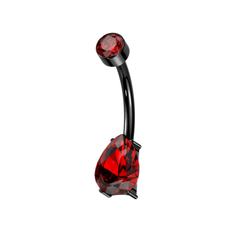 Banana female thread black cylinder crystal red crystal drop red
