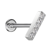 Micro Labret senza filettatura argento con cristalli...