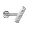 Micro Labret sans filetage argent barre cristaux argent