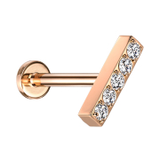 Micro Labret senza filettatura oro rosa barra cristalli...