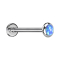Micro Threadless Labret argento disco arrotondato opale blu