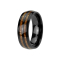 Anello nero con due strisce di legno