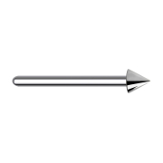 Bent silver nose stud with cone