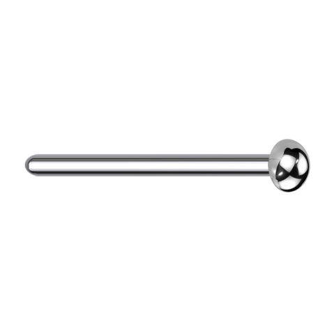 Bent silver nose stud with dome