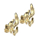 Gold-plated flame stud earrings