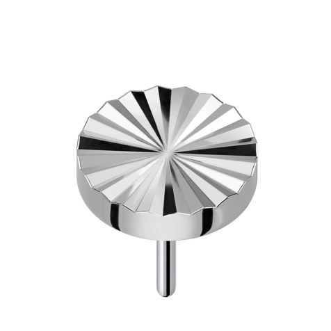 Disque rond argenté à coupe diamant sans filetage