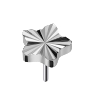 Threadless Diamantschliff Scheibe Stern silber