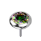 Threadless silver disc rounded crystal dark multicolor