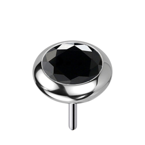 Disco argentato senza filettatura arrotondato cristallo nero