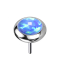 Threadless argent disque arrondi opale bleu