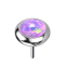 Disque argenté sans filetage, arrondi, opale violette