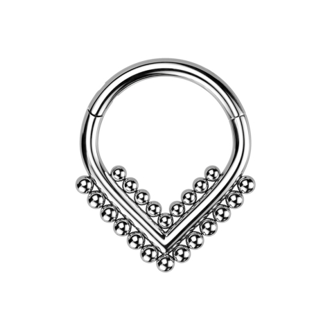 Micro anneau segmenté pliable, angle argenté avec boules