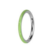 Anello micro segmentato pieghevole argento con lato verde...