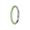 Anello micro segmentato pieghevole argento con lato verde "Glow"