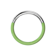 Micro anello segmentato pieghevole argento fronte verde...