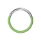 Micro anello segmentato pieghevole argento fronte verde "Glow"