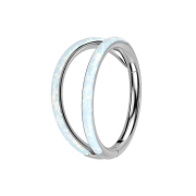 Micro anello segmentato pieghevole argento due anelli con...