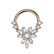 Micro segment ring hinged rose gold four round and...