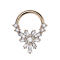 Micro segment ring hinged rose gold four round and baquette flower crystals silver