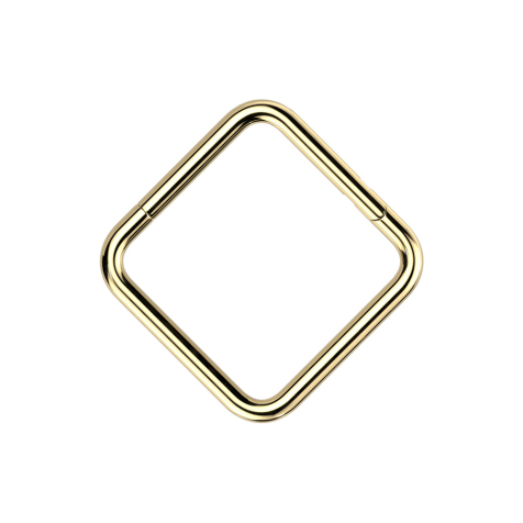 Micro segment ring, foldable, gold-plated, square