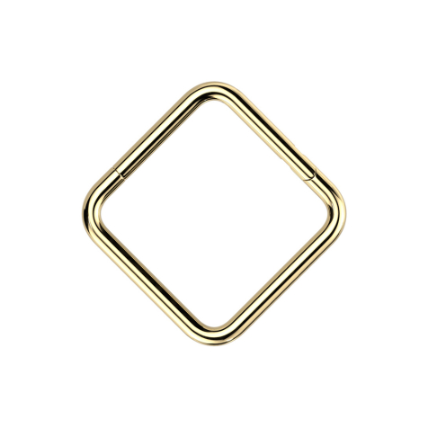 Anello a micro segmenti con cerniera quadrata placcata oro