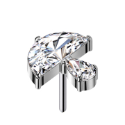 Threadless silver mushroom crystal silver