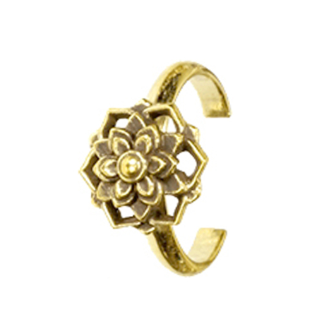 Bague dorée fleur de lotus