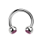 Micro Circular Barbell silver with two balls crystal pink