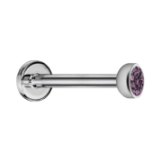 Micro labret internal thread silver with hemisphere...