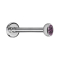 Micro Labret filet intérieur argenté avec cristal demi-sphère violet clair