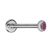 Micro labret internal thread silver with hemisphere...
