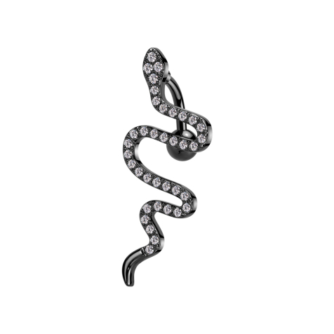 Banana nera con cristalli serpente a sfera argento