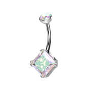 Banana internal thread silver round crystal multicolor...