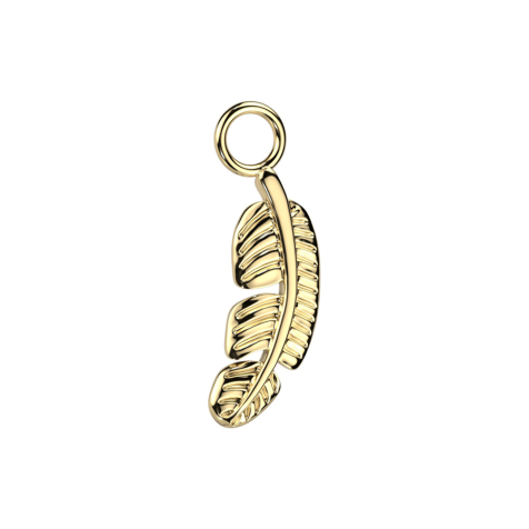 Gold-plated feather pendant