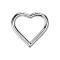 Micro bague segmentée pliable argent cœur