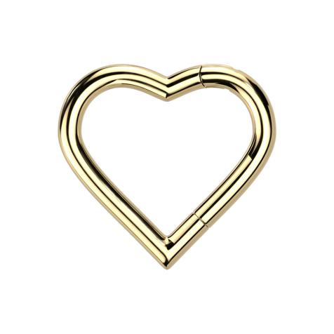 Micro Segmentring klappbar vergoldet Herz