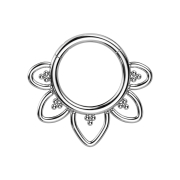 Micro segment ring hinged silver filigree hearts