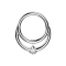 Micro bague segmentée pliable argent double bague goutte de cristal argent