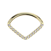 Micro segment ring, foldable, gold-plated, fan crystal,...