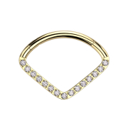 Micro segment ring hinged gold-plated fan crystal silver
